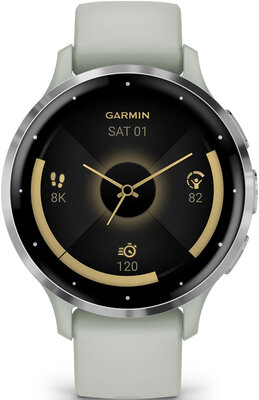 Garmin Venu 3S Silver / Sage Gray, Silicone Band (II. Jakost)