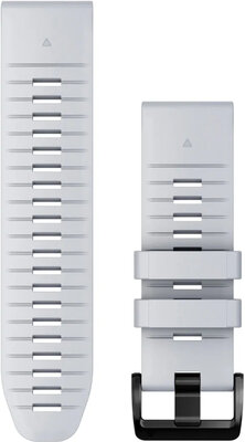 Řemínek Garmin QuickFit 26mm, silikonový, bílý/bílý, černá přezka (Fenix 7X/6X/5X, Tactix aj.)
