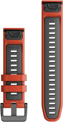 Silikonový řemínek Garmin 22mm, Flame Red/Graphite, QuickFit, 010-13280-04