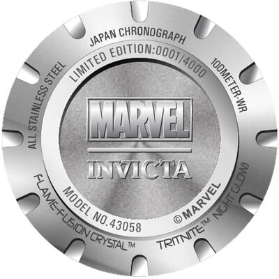 Invicta Marvel Quartz 50mm 43058 Black Widow Limited Edition 4000pcs