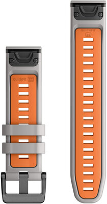 Silikonový řemínek Garmin 22mm (pro Fenix 7/6/5, Epix 2, MARQ aj.), šedý, Quickfit, V2, 010-13280-02