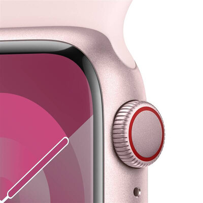 Apple Watch Series 9 GPS + Cellular 41mm Pink Aluminium Case / Light Pink Sport Band - S/M