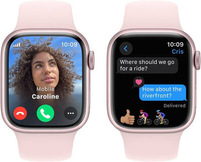 Apple Watch Series 9 GPS + Cellular 41mm Pink Aluminium Case / Light Pink Sport Band - S/M