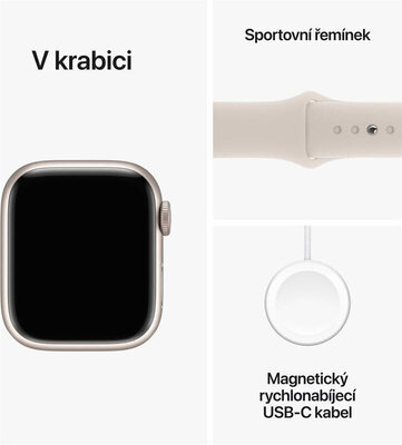 Apple Watch Series 9 GPS + Cellular 41mm Starlight Aluminium Case / Starlight Sport Band - S/M