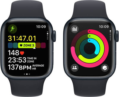 Apple Watch Series 9 GPS + Cellular 45mm Midnight Aluminium Case / Midnight Sport Band - M/L