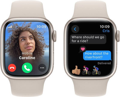 Apple Watch Series 9 GPS + Cellular 45mm Starlight Aluminium Case / Starlight Sport Band - M/L