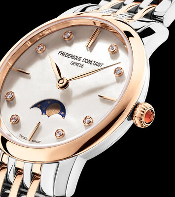 Frederique Constant Slimline Lady Quartz Moon Phase FC-206MPWD1S2B