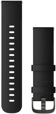 Kožený řemínek Garmin 22mm (pro Venu 3, Forerunner 265, Vívoactive 4 aj.), černý, Quick Release, 010-12932-63