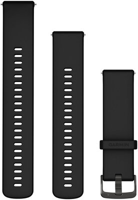 Silikonový řemínek Garmin 22mm (pro Venu 3, Forerunner 265, Vívoactive 4 aj), černý, Quick Release, + prodloužená část, 010-13256-21