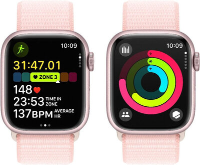Apple Watch Series 9 GPS 41mm Pink Aluminium Case / Light Pink Sport Loop