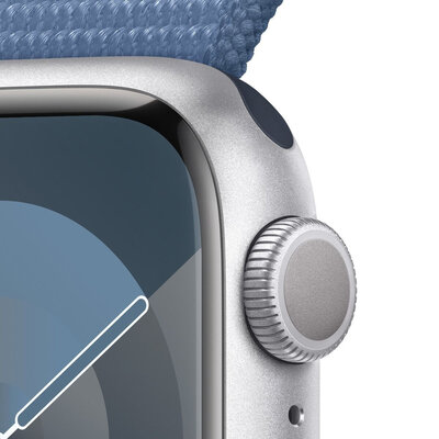 Apple Watch Series 9 GPS 45mm Silver Aluminium Case / Winter Blue Sport Loop