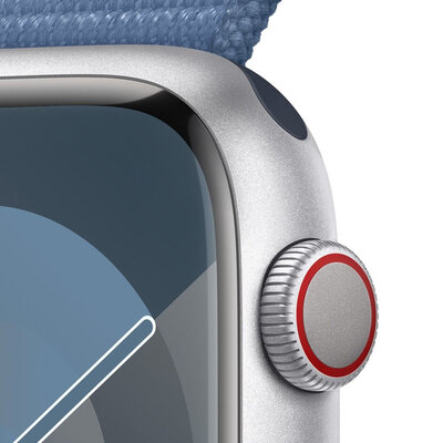 Apple Watch Series 9 GPS + Cellular 41mm Silver Aluminium Case / Winter Blue Sport Loop
