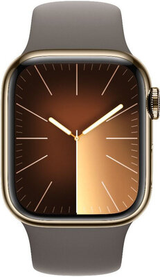 Apple Watch Series 9 GPS + Cellular 45mm Gold Stainless Steel Case / Clay Sport Band - S/M