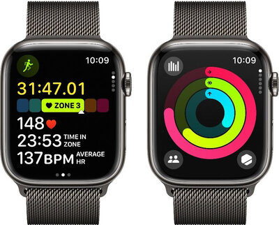 Apple Watch Series 9 GPS + Cellular 45mm Graphite Stainless Steel Case / Graphite Milanese Loop