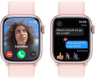 Apple Watch Series 9 GPS + Cellular 45mm Pink Aluminium Case / Light Pink Sport Loop