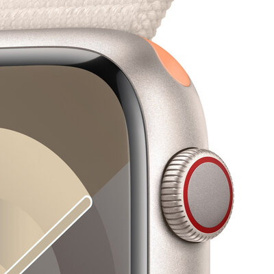 Apple Watch Series 9 GPS + Cellular 45mm Starlight Aluminium Case / Starlight Sport Loop