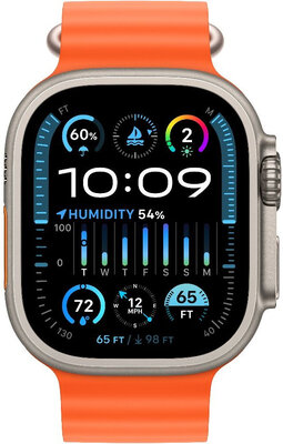 Apple Watch Ultra 2 GPS + Cellular, 49mm Titanium Case / Orange Ocean Band