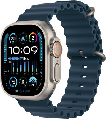 Apple Watch Ultra 2 GPS + Cellular, 49mm titanové pouzdro s modrým oceánským řemínkem