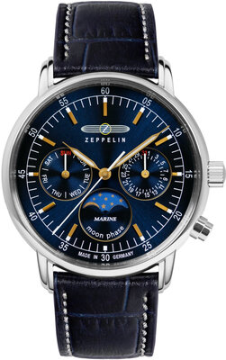 Zeppelin LZ 14 Marine Quartz Moon Phase 8635-3