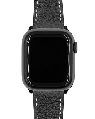 Kožený řemínek Hirsch Bologna M 01802150-2, černý, teletina, délka M, Quick Release