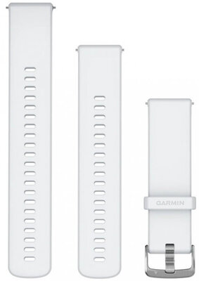 Řemínek Garmin Quick Release 22mm, silikonový, bílý, ocelová přezka (Venu 3, Forerunner 265, Vívoactive 4 aj.)