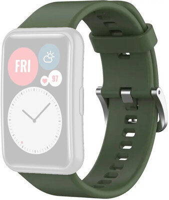 Řemínek pro Huawei Watch Fit, silikonový, tmavě zelený + příslušenství na výměnu