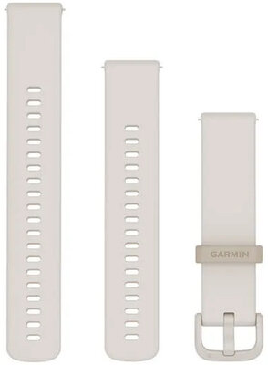 Silikonový řemínek Garmin 20mm (pro Venu, Venu Sq, Venu Sq 2, Venu 2 plus aj.), béžový, Quick Release, + prodloužená část, 010-12932-31