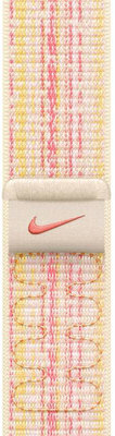 Sportovní provlékací řemínek Apple, textilní, hvězdně bílý / růžový, pro pouzdra 42/44/45/49 mm