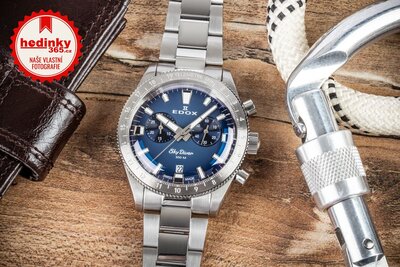 Edox SkyDiver Chronograph Quartz 10116-3-buidn Limited Edition 1000pcs ( + náhradní řemínek )