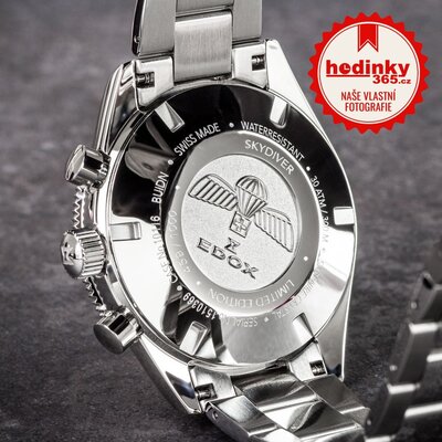 Edox SkyDiver Chronograph Quartz 10116-3-buidn Limited Edition 1000pcs ( + náhradní řemínek )