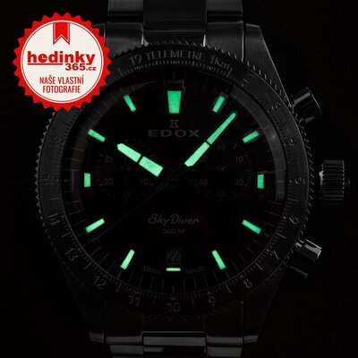 Edox SkyDiver Chronograph Quartz 10116-3-buidn Limited Edition 1000pcs ( + náhradní řemínek )