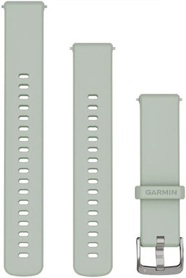 Řemínek Garmin Quick Release 18mm, silikonový, šedý, stříbrná spona (Venu 2S, Vívoactive 4S, Vívomove 3S)