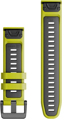 Silikonový řemínek Garmin 22mm, Electric Lime/Graphite, QuickFit, 010-13280-03