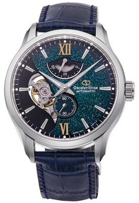Kožený řemínek Orient Star UL027015J0 20mm (pro RE-AV0B), modrý