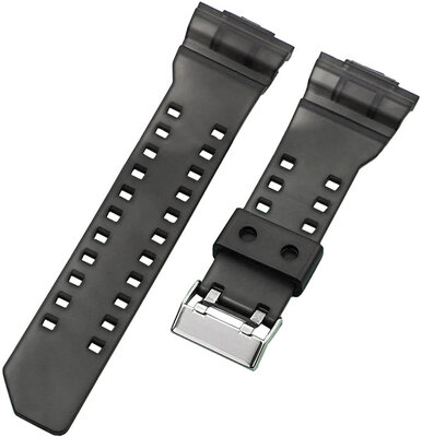 Plastový řemínek Ricardo Cassola 16m (pro Casio G-Shock GA-100, GA-110, GD-120, GLS-100), černý, průhledný