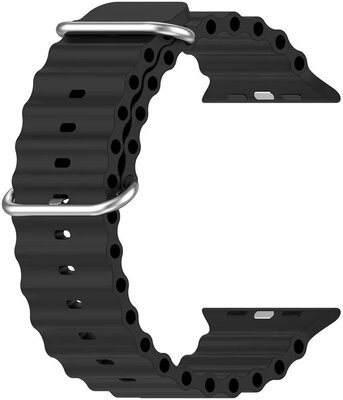 Řemínek pro Apple Watch, silikonový, černý (pro pouzdra 42/44/45/49mm)