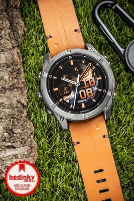 Kožený řemínek Ricardo 26mm (pro Garmin Fenix 8/7X/6X (51mm), Tactix aj.), hnědý, QuickFit