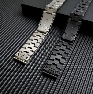 Ocelový náramek Ricardo 22mm (pro Garmin Fenix 8/7/6 (47mm), Epix 2 aj.), stříbrný V1, QuickFit