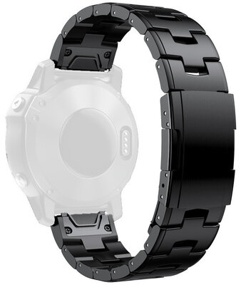 Ocelový náramek Ricardo 26mm (pro Garmin Fenix 8/7X/6X (51mm), Tactix aj.), černý V2, QuickFit