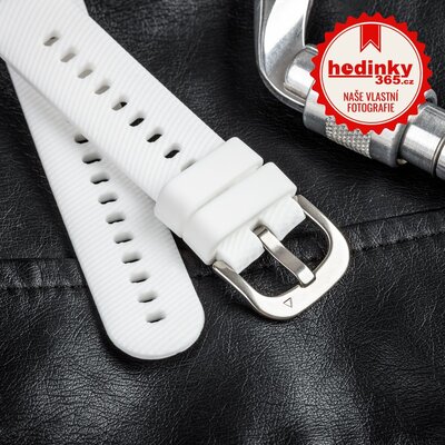 Silikonový řemínek Ricardo 18mm (pro Garmin Venu 2S, Vívoactive 4S, Forerunner 265S, Venu 3S aj.), bílý V1, Quick Release