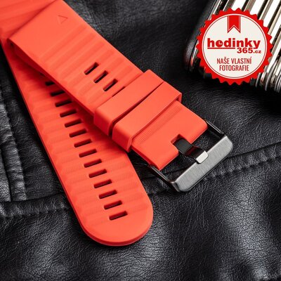 Silikonový řemínek Ricardo 26mm (pro Garmin Fenix 8/7X/6X (51mm), Tactix aj.), červený V1, QuickFit