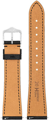 Kožený řemínek Hirsch Giffone M 01875150-2, černý, teletina, délka M, Quick Release