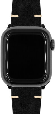 Kožený řemínek Hirsch Serro L 05564050-2, černý, antilopí kůže, Limited Edition, délka L, Quick Release