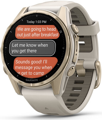Garmin Fenix 8 AMOLED 43 mm, Sapphire Soft Gold Stainless Steel Fog Gray (II. Jakost)