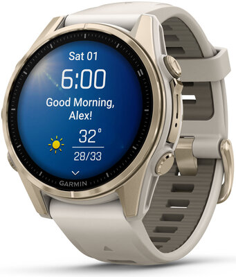 Garmin Fenix 8 AMOLED 43 mm, Sapphire Soft Gold Stainless Steel Fog Gray (II. Jakost)