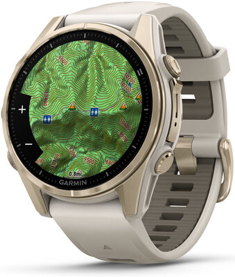 Garmin Fenix 8 AMOLED 43 mm, Sapphire Soft Gold Stainless Steel Fog Gray (II. Jakost)