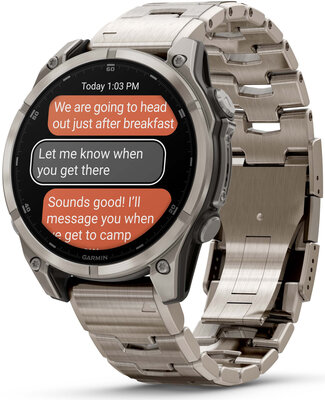 Garmin Fenix 8 AMOLED 47mm, Exclusive Titanium Graphite Titanium Band (Premium) (+ náhradní řemínek) (rozbalené)