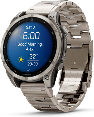 Garmin Fenix 8 AMOLED 47mm, Exclusive Titanium Graphite Titanium Band (Premium) (+ náhradní řemínek) (rozbalené)