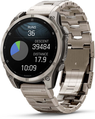 Garmin Fenix 8 AMOLED 47mm, Exclusive Titanium Graphite Titanium Band (Premium) (+ náhradní řemínek) (rozbalené)