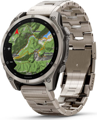 Garmin Fenix 8 AMOLED 47mm, Exclusive Titanium Graphite Titanium Band (Premium) (+ náhradní řemínek) (rozbalené)